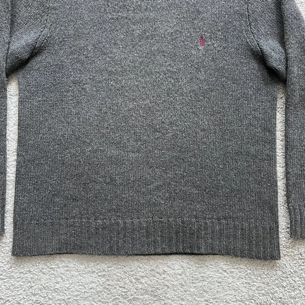 Vintage Polo Ralph Lauren Sweater Mens M Gray Merino Angora Rabbit Hair Crewneck